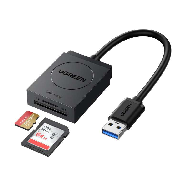 Adaptateur compact de lecteur de carte SD et Micro SD vers USB 3.0