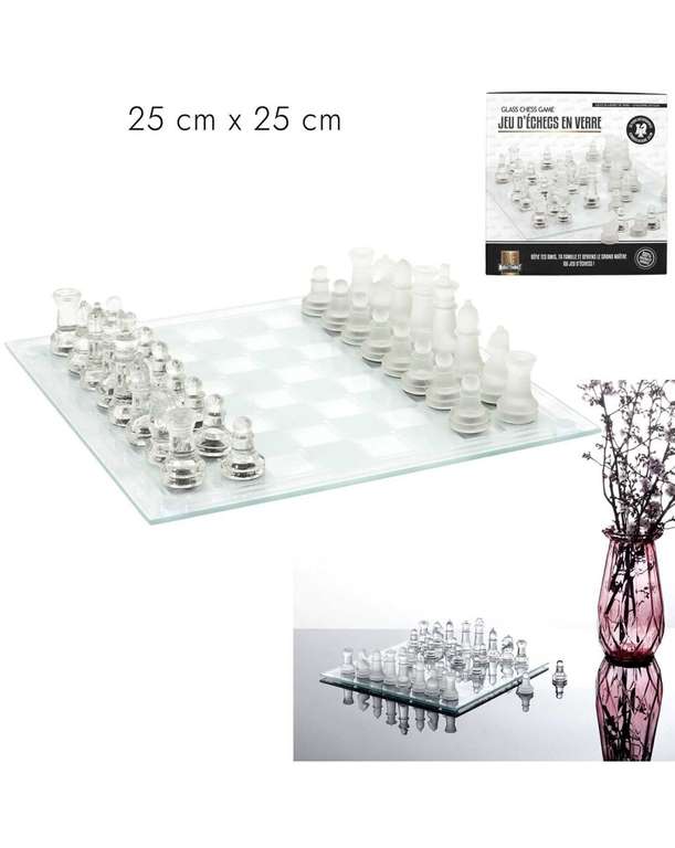 Jeu d'échecs en verre Mister Gadget - 25 x 25 cm