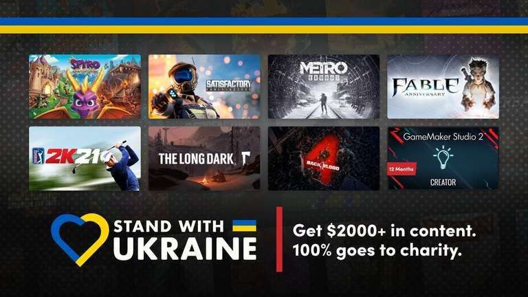 Stand with Ukraine Bundle - 120 éléments dont 87 jeux sur PC pour 36.39€ (Dématérialisé - Steam)