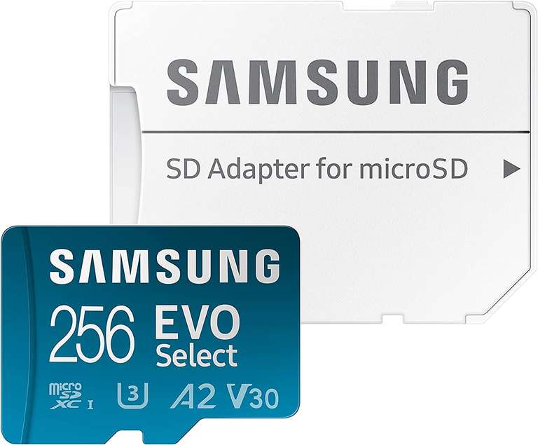 Carte mémoire MicroSDXC Samsung Evo Select - 256 Go, U3, A2, V30