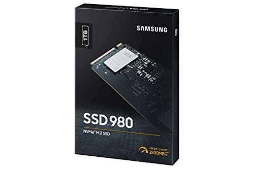 SSD interne M.2 NVMe Samsung 980 (MZ-V8V1T0BW) - 1 To, TLC 3D, Jusqu'à 3500-3000 Mo/s
