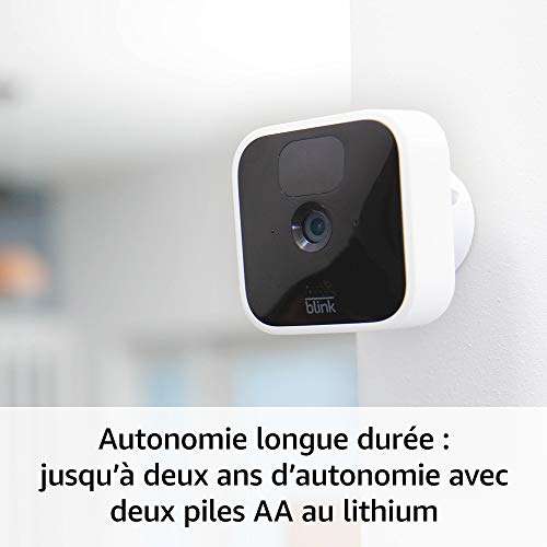 Kit 2 caméras de surveillance HD sans fil Blink Indoor avec deux ans d'autonomie, détection des mouvements et audio bidirectionnel
