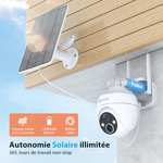 Camera Surveillance YESKAMO 2K WiFi Exterieure sans Fil Batterie 15000mAh avec Panneau Solaire (Vendeur tiers)