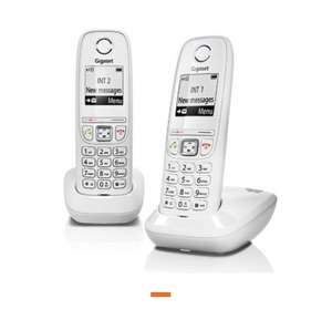 Lot de 2 téléphones fixes Gigaset AS 405A Duo - sans répondeur, blanc