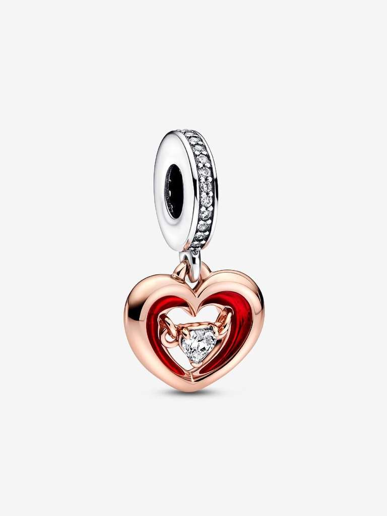 Breloque Anniversaire 40 Ans En Argent 925 - Cœur Avec Zirconium - Pour Bracelet Charm - Cadeau Femme, Maman, Noël - 13