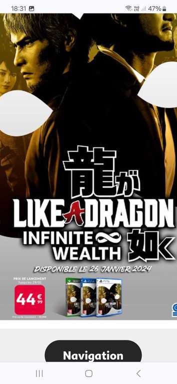 Like a Dragon : Infinite Wealth sur PS5, PS4 et Xbox
