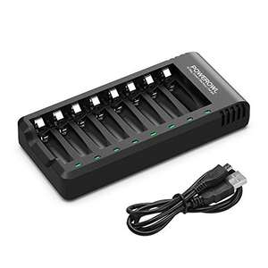 POWEROWL 8 Slots Rechargeable Chargeur Piles pour Ni-MH Ni-CD AA AAA Charge Rapide avec Port USB (Vendeur Tiers)