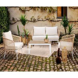 Salon de jardin Gardenstar Aluminium : 1 table + 1 canapé + 2 fauteuils - 4 personnes (Via 743,99€ sur Carte Fidélité)