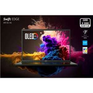 PC Portable Acer Swift Edge 16 SFE16-43-R168 16" AMD Ryzen 7 16 Go RAM 1 To SSD Noir Olive