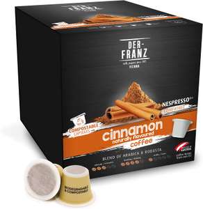[Prime] Lot de 50 capsules de café compatible Nespresso aux arômes naturels de cannelle Der-Franz