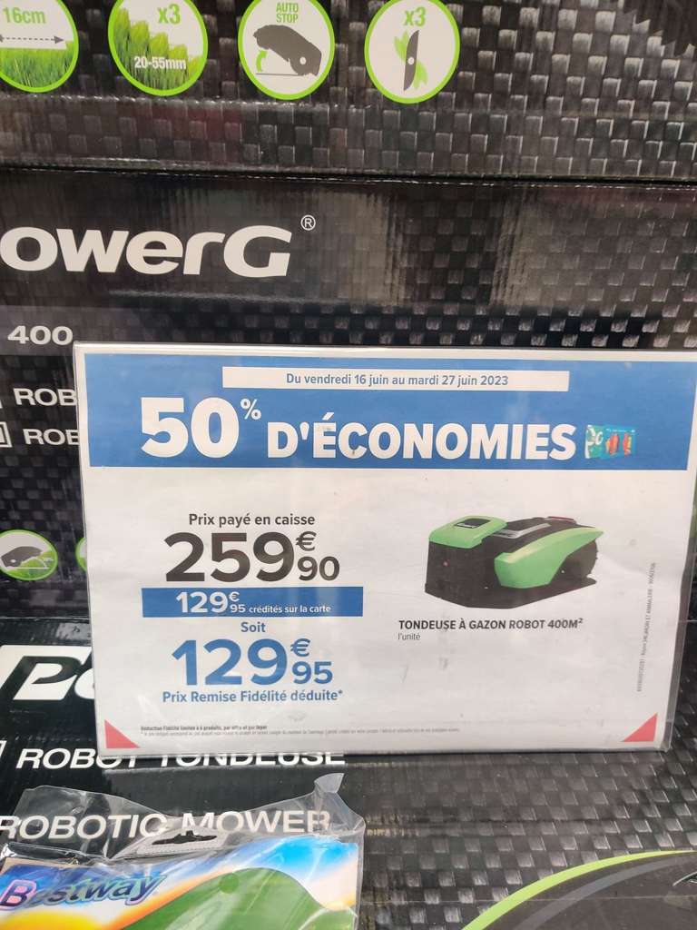 Robot tondeuse PowerG LLC 400 (via 129,95€ sur la Carte de Fidélité) - Rennes Cesson (35)