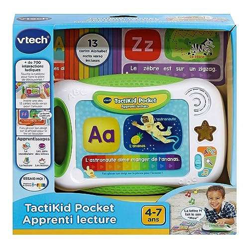 Tablette Tactile Sans Écran VTech - TactiKid Pocket Apprenti Lecture, Jouet Interactif, dès 4 Ans (via coupon)