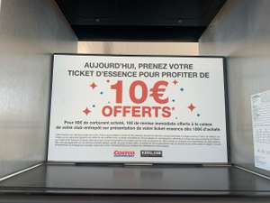 [Carte Costco] 10€ offerts en bon d'achat (valable dès 100€) pour 50€ dépensés en carburant - Villebon-sur-Yvette (91)