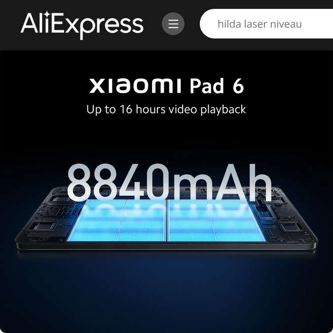 Tablette 11" Xiaomi Pad 6 - 8 Go Ram, 128 Go, Snapdragon 870, 144Hz, charge rapide, WQHD +, 8840mAh, 33W