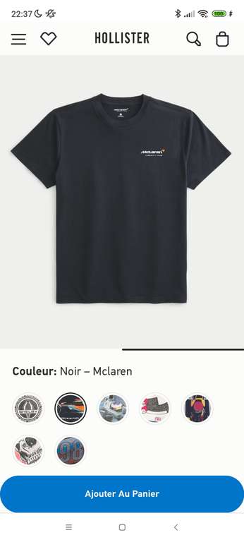 T-shirt homme Hollister X McLaren F1