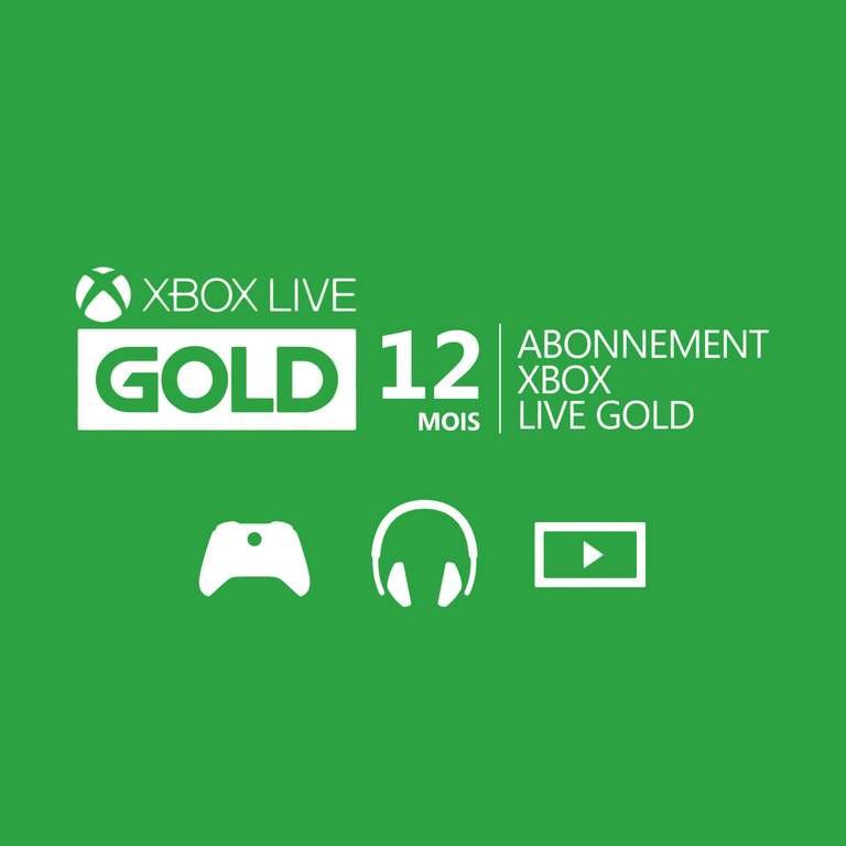 Abonnement Xbox Live Gold Europe - 12 mois (Dématérialisé)