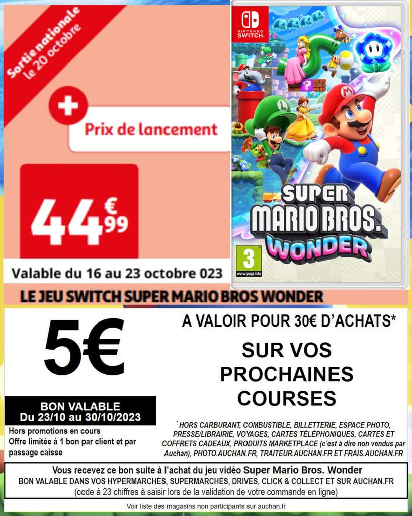 Promo Jeux Switch chez Auchan