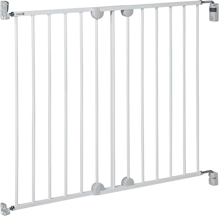 Barrière de sécurité Safety 1st avec portillon Wall Fix Extending - Métal blanc, Extensible de 62cm à 102cm