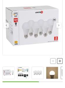 Lot de 6 ampoules led plastique, E27, 1521Lm = 100W, blanc neutre, LEXM