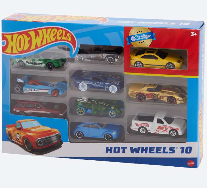 Hot wheels coffret de 10 vehicules, vehicules-garages