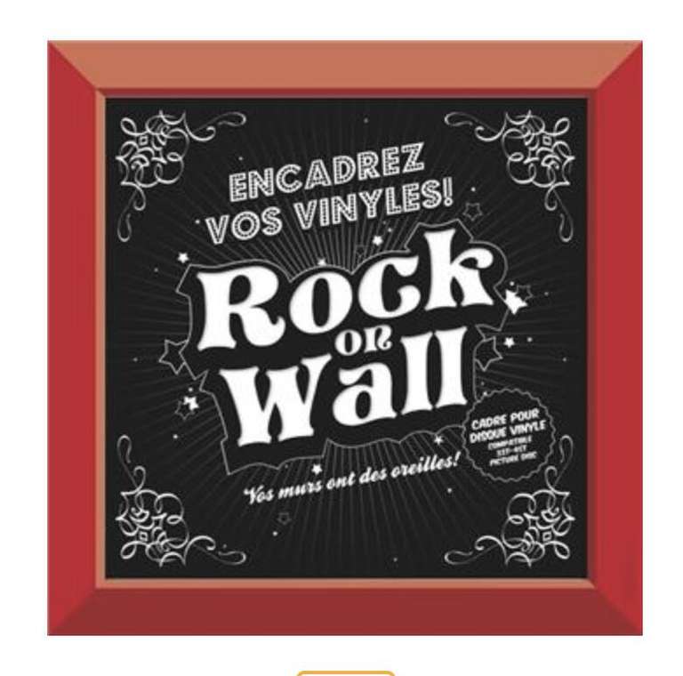 Cadre vinyle rouge Rock on Wall