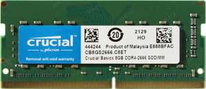 Barrette de Mémoire RAM Crucial CB8GS2666 - 8 Go, DDR4, 2666 MHz