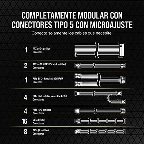Alimentation PC modulaire Corsair RM1200x Shift - ATX 3.0, 80+ Gold