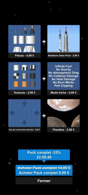 Pack d'extensions complet pour Spaceflight Simulator sur Android (Dématérialisé - Achat in-app)