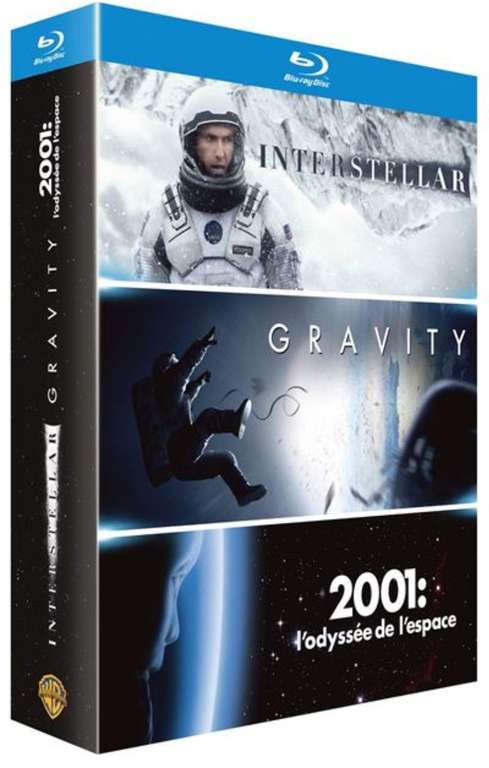 Coffret Blu-ray "Espace" - 3 films : Interstellar, Gravity, 2001 l'Odyssée de l'espace