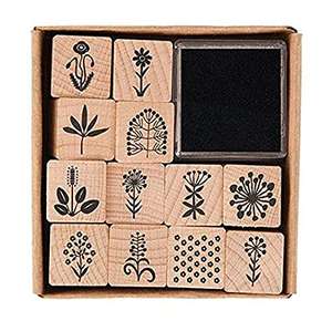 Kit tampons en bois Rico Design Fleurs Nature