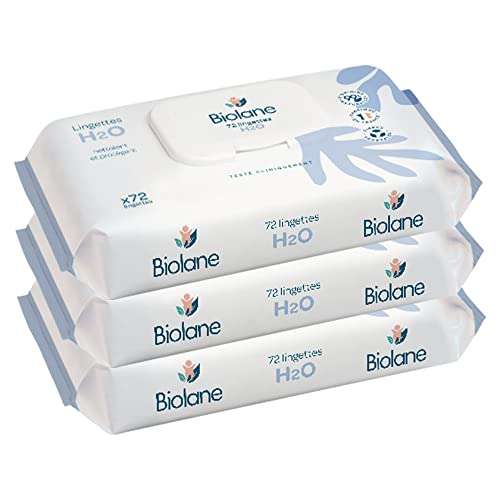 Prime] 3 Paquets de 72 Lingettes bebe Biolane H2O à l'eau (via