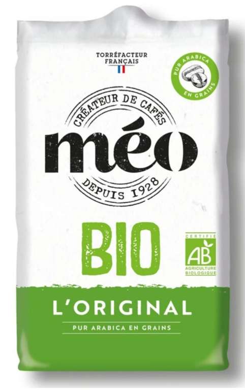 2 Paquets de Café en grains Bio marque Méo - 2x500g