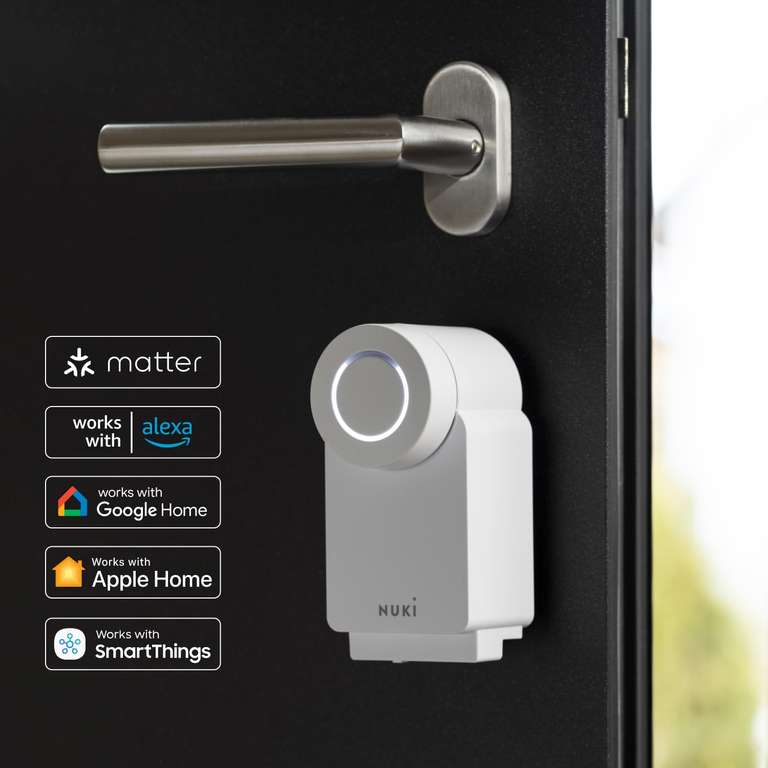 Serrure Intelligente Nuki Smart Lock (4ème génération) avec Matter pour une entrée sans clé et sans travaux