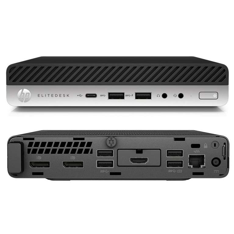 Mini PC de bureau HP EliteDesk 800 G4 DM - i5-8500T, RAM 16 Go, SSD 500 Go, Windows 10 (+ Clavier & Souris fournis) - Reconditionné