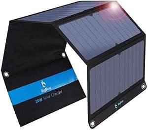 Panneau Solaire portable BigBlue - 28W, IPX4, 2x USB, Compatible recharge Android/Iphone/GoPro (Vendeur tiers)