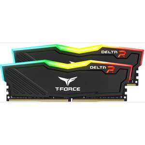 Kit mémoire RAM T-Force Delta RGB - 64Go (2 x 32 Go), DDR4, 3200 MHz, CL 16 - Noir (TF3D464G3200HC16FDC01)