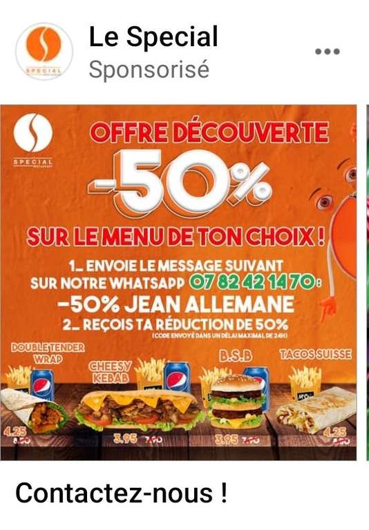 50% de réduction sur le menu de ton choix - Restaurant Le Spécial, Argenteuil (95)