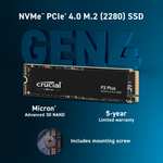 Disque Dur NVMe Crucial P3 Plus Édition Acronis - 1To, M.2 PCIe Gen4, Jusqu’à 5000Mo/s, CT1000P3PSSD801