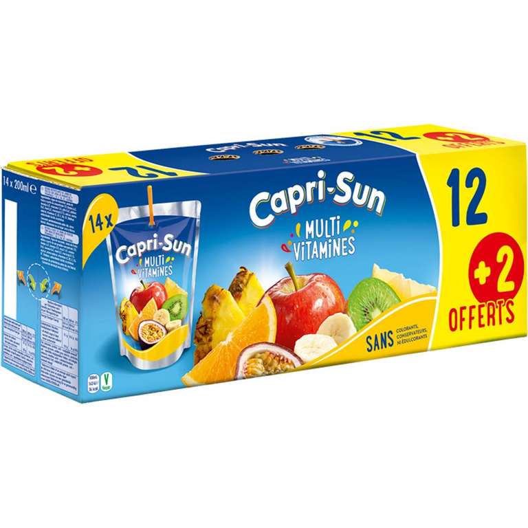 Pack de 14 gourdes de Capri-Sun MultiVitamin ou Orange - 20 cl