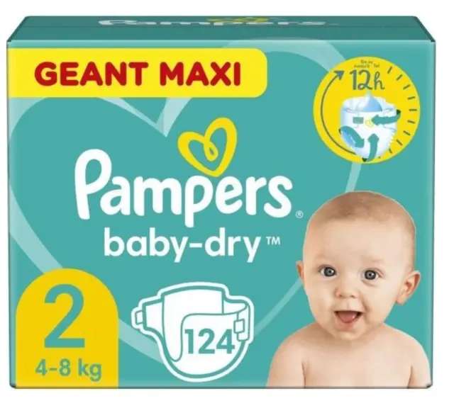 2 paquets de couches Pampers Mega Pack (x124)