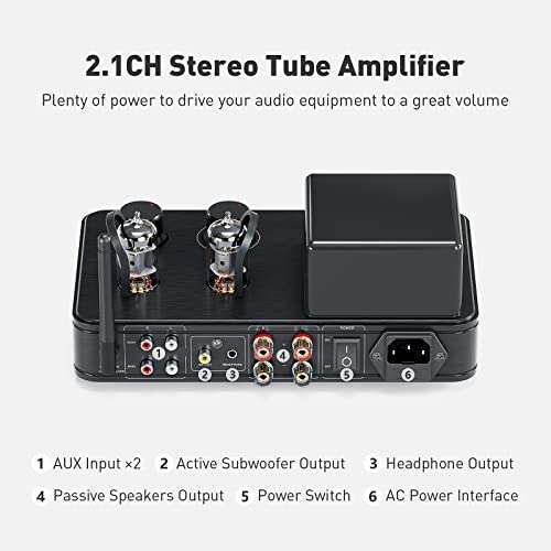 Amplificateur à tubes Fosi Audio T3 HiFi DAC - 2.1CH Amplificateur HiFi Bluetooth 5.0, TPA3221 HiFi Amplificateur Klass-D (vendeur tiers)