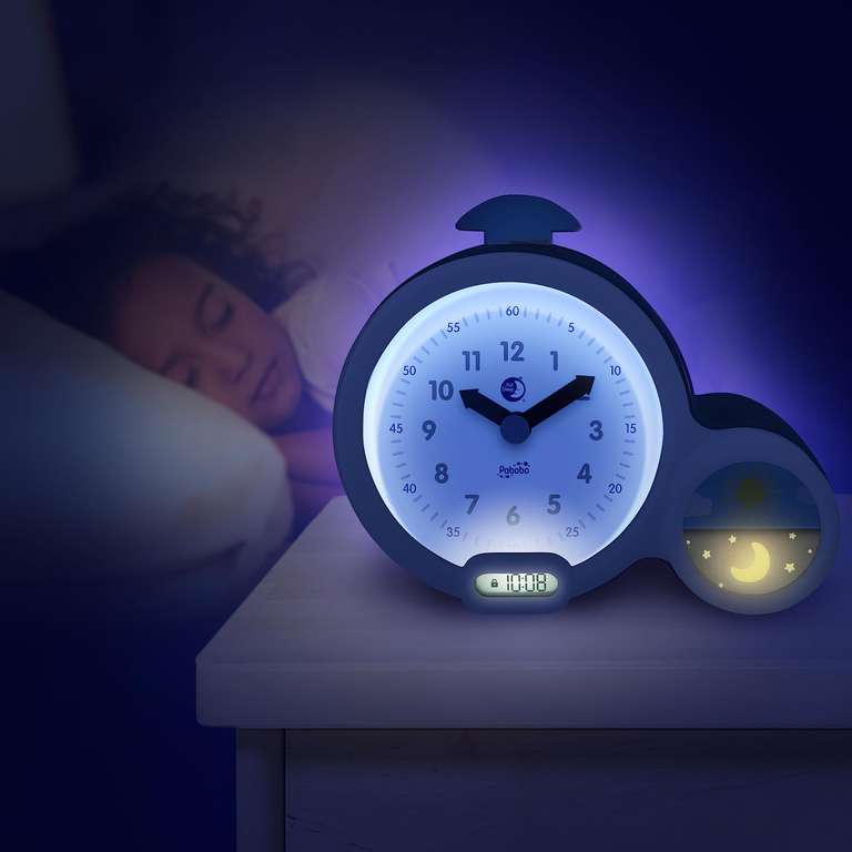 Réveil et veilleuse kid'sleep clock bleue Pabobo