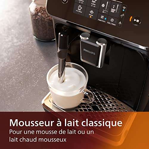 Machine à Café à Grain Philips Expresso EP2520/10 - Wi-Fi Connecté, avec Appli de Contrôle, Mousseur à Lait, Écran Tactile Intuitif, Noir