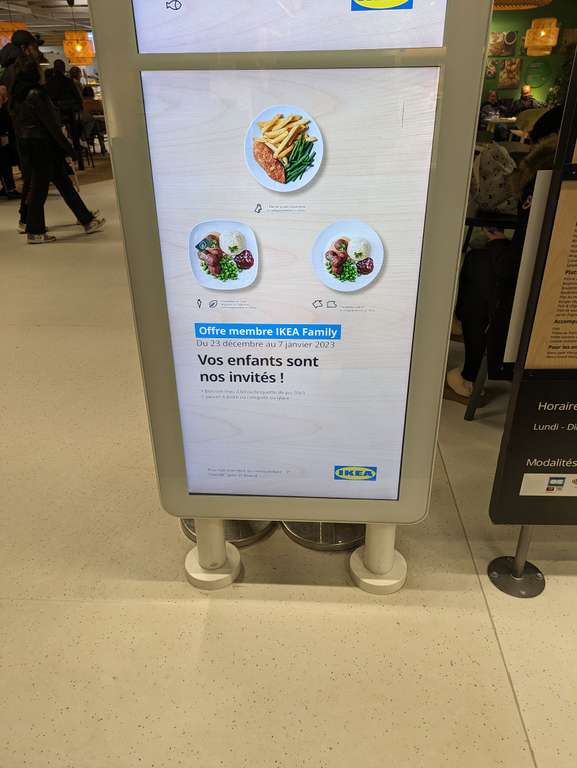 [IKEA familly] Menu enfant offert pour l'achat d'un plat chaud adulte