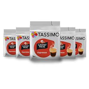 Lot de 5 paquets de 16 dosettes Tassimo Grand Mère Espresso - 80 dosettes (10,34€ via abonnement & coupon)