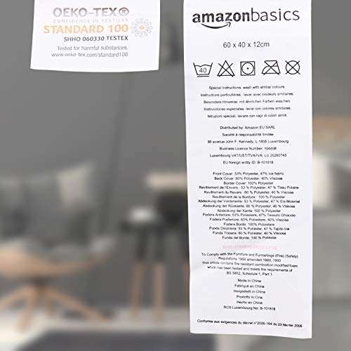 Oreiller Amazon Basics en mousse à mémoire - 60 X 40 X 12 cm