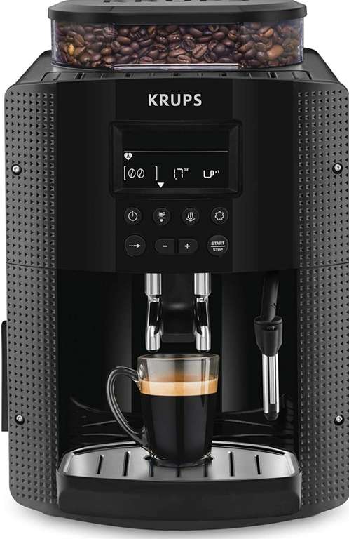 Machine à expresso automatique avec broyeur à grains Krups Essential YY8135FD - 1.7L, 1450W, Noir