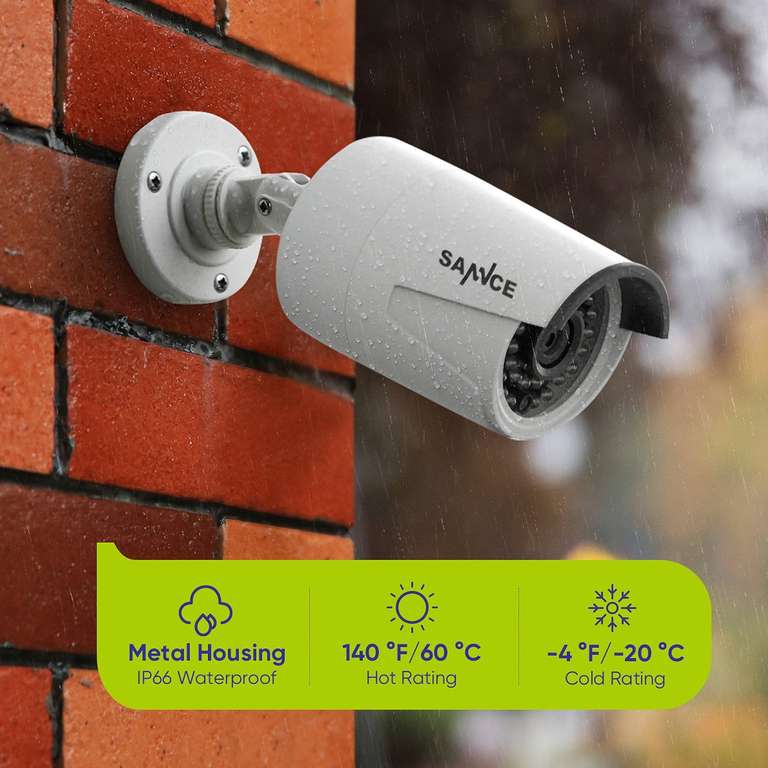 Système de vidéosurveillance PoE SANNCE - 4 Caméras 3MP (2304x1296) + Enregistreur vidéo NVR 8CH
