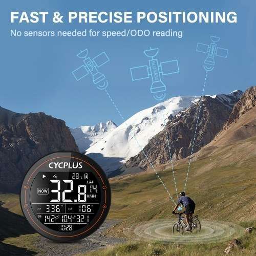 Ordinateur de vélo Cycplus M2 (LCD 2,5", GPS, ANT+, Bluetooth, batterie ~30h, USB-C, exportation de données, IPX6)