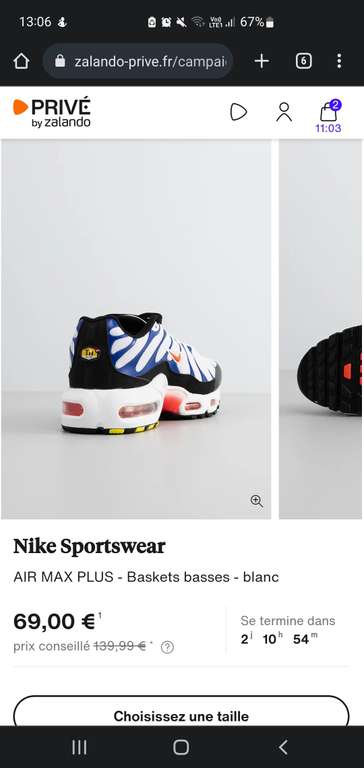 Baskets enfant Nike Sportswear Air Max Plus (du 36 au 38.5)